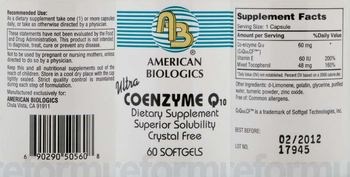 AB American Biologics Ultra Coenzyme Q10 - supplement