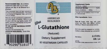 AB American Biologics Ultra L-Glutathione - supplement