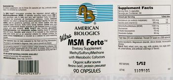 AB American Biologics Ultra MSM Forte - supplement