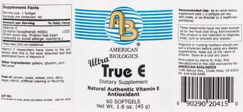 AB American Biologics Ultra True E - supplement