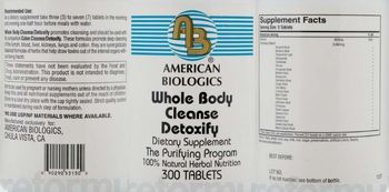 AB American Biologics Whole Body Cleanse Detoxify - supplement