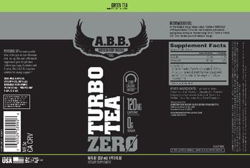 A.B.B. American Body Building Turbo Tea Zero Green Tea - supplement