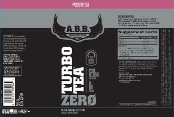 A.B.B. American Body Building Turbo Tea Zero Raspberry Tea - supplement