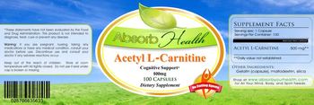 Absorb Health Acetyl L-Carnitine 500 mg - supplement