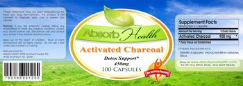 Absorb Health Activated Charcoal 450 mg - supplement