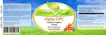 Absorb Health Alpha GPC 250 mg - supplement