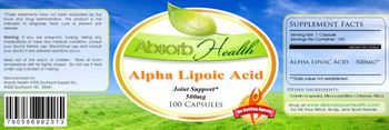 Absorb Health Alpha Lipoic Acid 500 mg - supplement