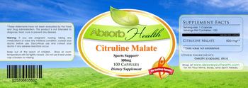 Absorb Health Citruline Malate 500 mg - supplement