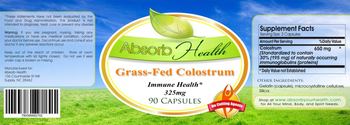Absorb Health Grass-Feb Colostrum 325 mg - supplement