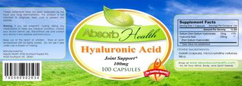 Absorb Health Hyaluronic Acid 100 mg - supplement