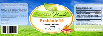 Absorb Health Probiotic 10 500 mg - supplement