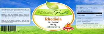 Absorb Health Rhodiola 500 mg - supplement