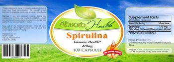 Absorb Health Spirulina 410 mg - supplement