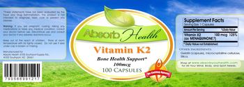 Absorb Health Vitamin K2 100 mcg - supplement