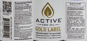 Active CBD Oil Gold Label - hemp supplement