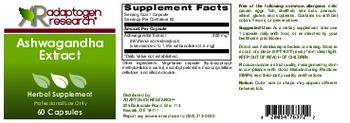 Adaptogen Research Ashwagandha Extract - herbal supplement