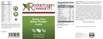 Adaptogen Research Grass-Fed Whey Protein Vanilla - supplement