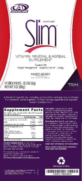 AdvoCare Slim Mixed Berry - vitamin mineral herbal supplement
