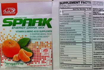 AdvoCare Spark Energy Drink Mix Tangerine - vitamin amino acid supplement