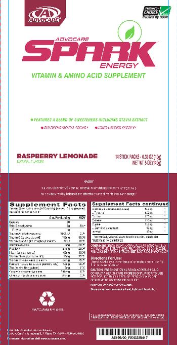 AdvoCare Spark Energy Raspberry Lemonade - vitamin amino acid supplement