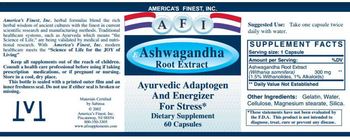 AFI America's Finest Ashwagandha Root Extract - supplement