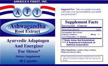 AFI America's Finest Ashwagandha Root Extract - supplement