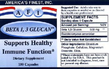 AFI America's Finest Beta 1,3 Glucan - supplement