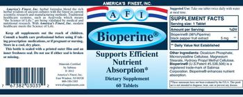 AFI America's Finest Bioperine - supplement