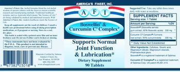 AFI America's Finest, Inc. Boswellin & Curcumin C3 Complex - herbal supplement