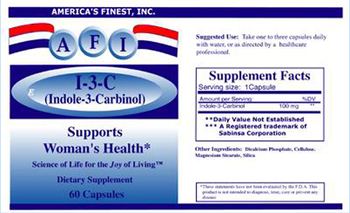 AFI America's Finest E I-3-C (Indole-3-Carbinol) - supplement