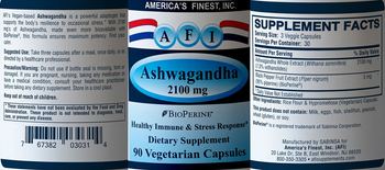 AFI America's Finest, Inc. Ashwagandha 2100 mg - supplement