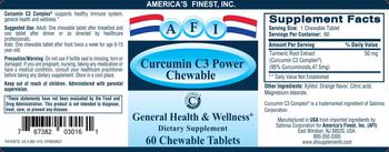 AFI America's Finest, Inc. Curcumin C3 Power Chewable - supplement