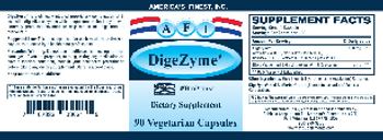 AFI America's Finest, Inc. DigeZyme - supplement