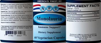 AFI America's Finest, Inc. Monolaurin - supplement
