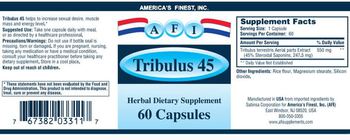 AFI America's Finest, Inc. Tribulus 45 - herbal supplement
