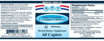 AFI America's Finest, Inc. Super Curcumin C3 Complex W/BioPerine - herbal supplement