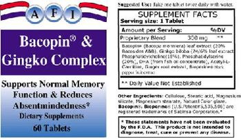 AFI Bacopin & Gingko Complex - supplement