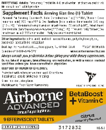 Airborne Advanced BetaBoost + Vitamin C Citrus - immune support supplement