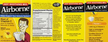 Airborne Hot Soothing Mix Natural Honey Lemon Flavor - immune support supplement