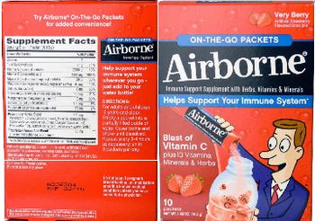 Airborne On-The-Go Packets Very Berry - immune support supplement with herbs vitamins minerals