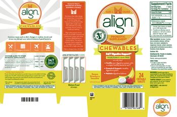 Align Align Probiotic Supplement Chewables Banana Strawberry Smoothie - probiotic supplement