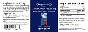 Allergy Research Group Acetyl-Glutathione 300 mg - supplement