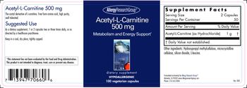 Allergy Research Group Acetyl-L-Carnitine 500 mg - supplement