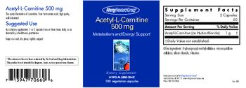 Allergy Research Group Acetyl-L-Carnitine 500 mg - supplement
