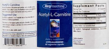 Allergy Research Group Acetyl-L-Carnitine - supplement