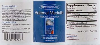 Allergy Research Group Adrenal Medulla Natural Glandular - supplement