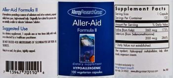 Allergy Research Group Aller-Aid Formula II - supplement