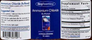 Allergy Research Group Ammonium Chloride Buffered - supplement
