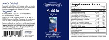Allergy Research Group AntiOx Original - supplement