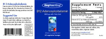 Allergy Research Group B12 Adenosylcobalamin 3000 mcg with Folic Acid - supplement